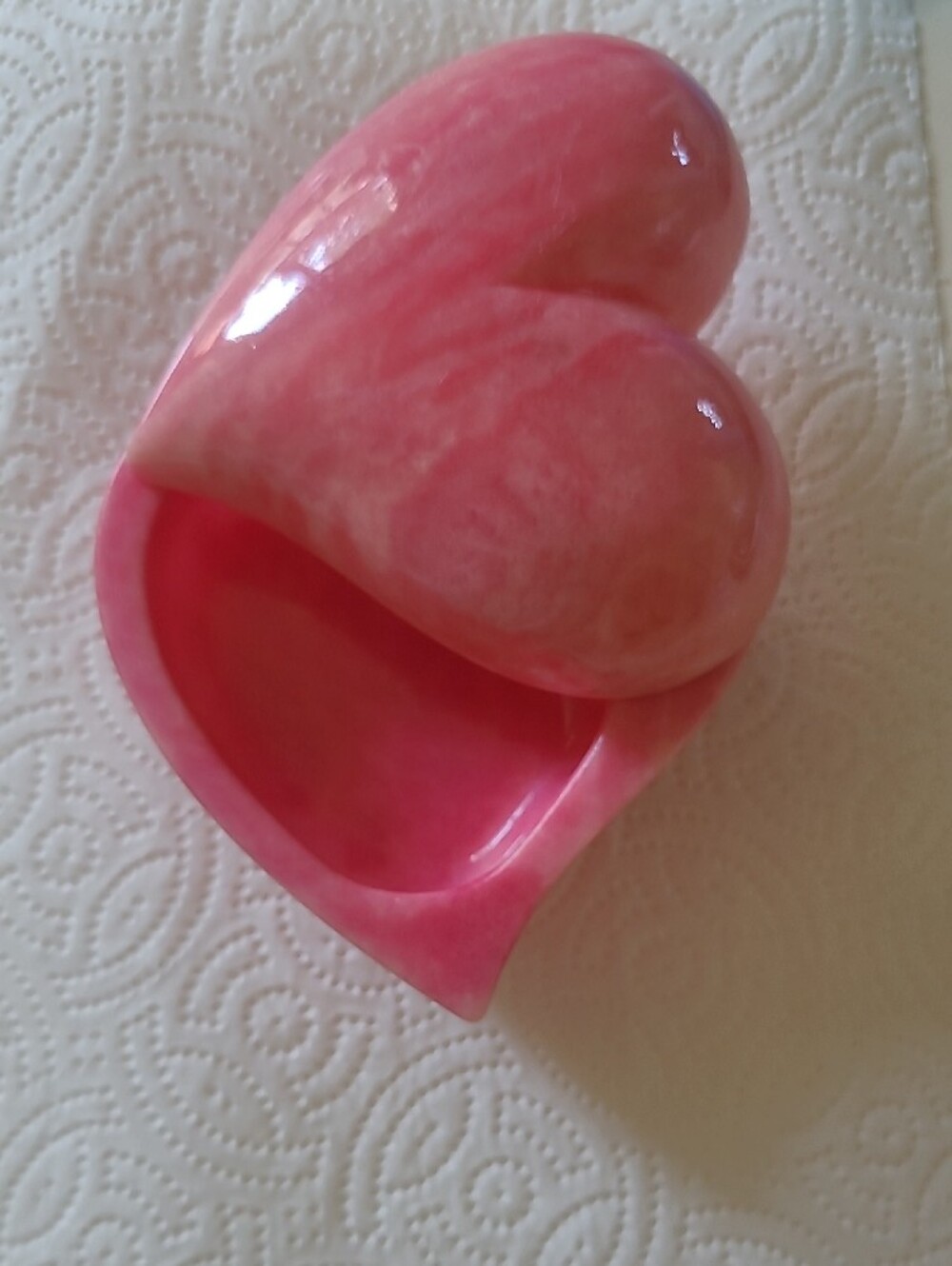 Pink Heart Shape Marble Jewery Box